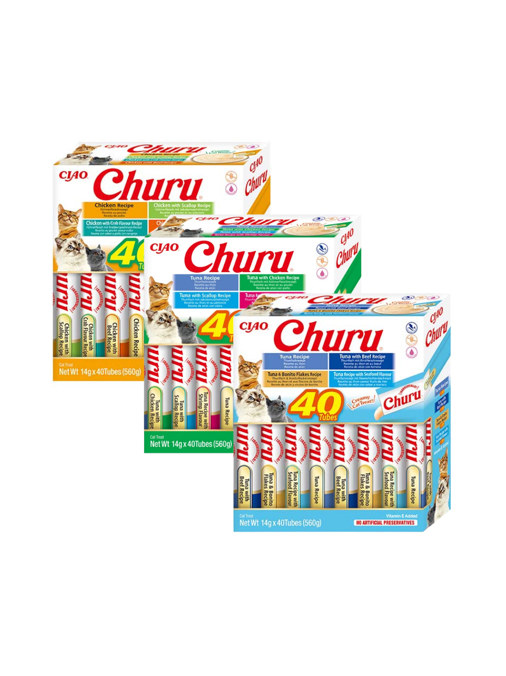 INABA  Churu dla kota - Mix Smaków 3x(40x14g)