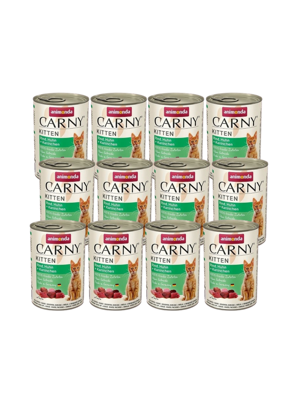 ANIMONDA Carny Kitten smak: wołowina, kurczak i królik 12x400g