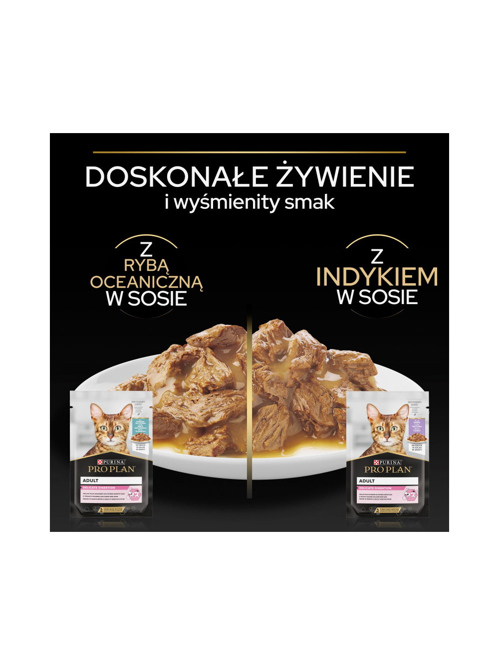 PRO PLAN Delicate Digestion Mokra karma dla kotów z indykiem i rybami oceanicznymi w sosie 10x85g