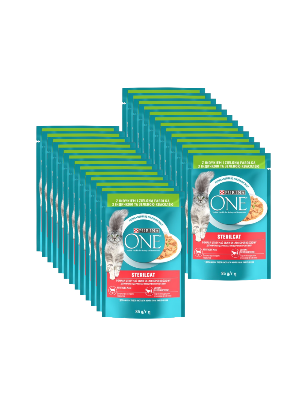 Purina One Sterilcat z indykiem i zieloną fasolką 26x85g