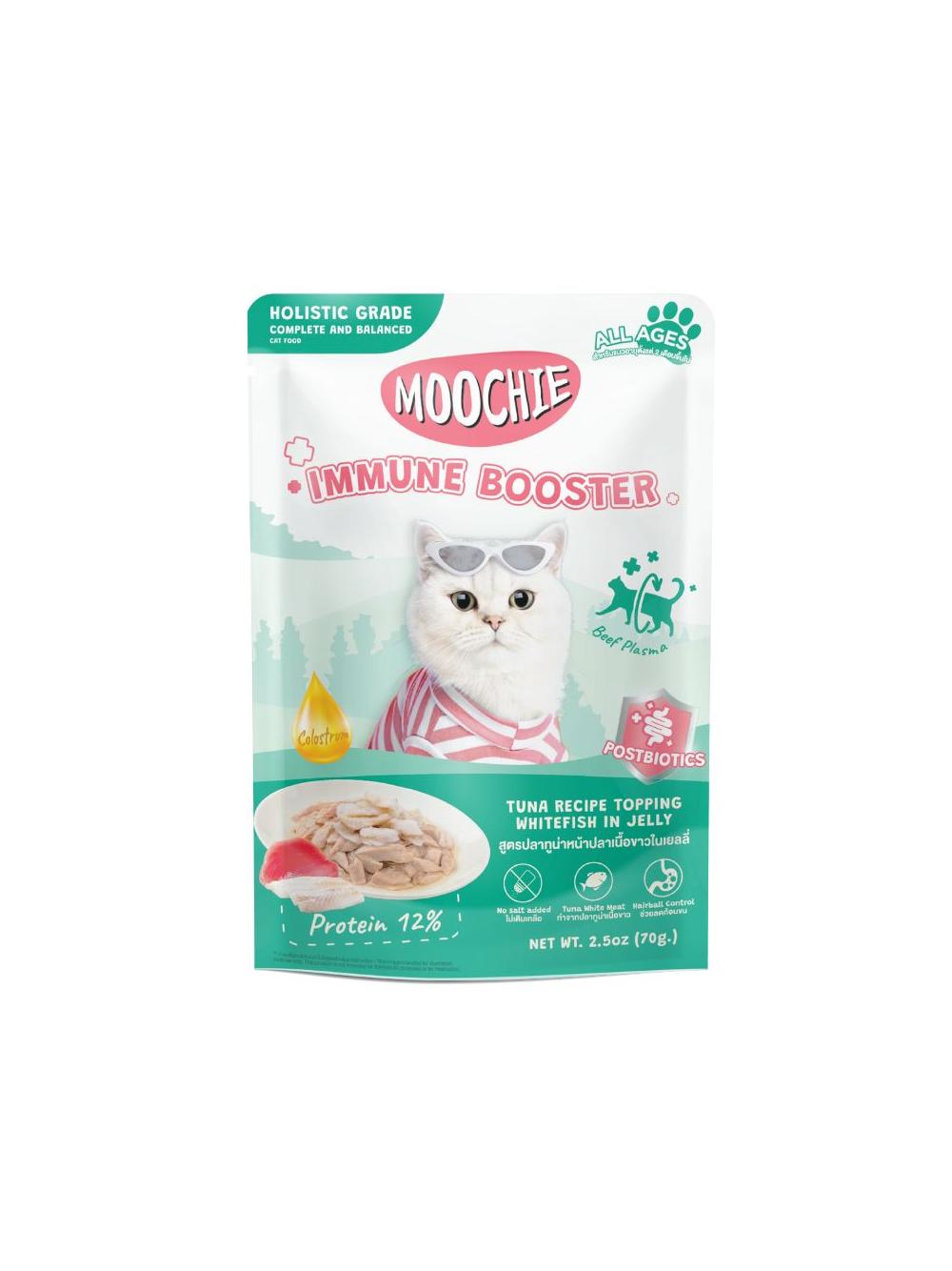 MOOCHIE Immune Booster Tuna Recipe Topping White Fish In Jelly (Wzmacniająca odporność) 12x70g