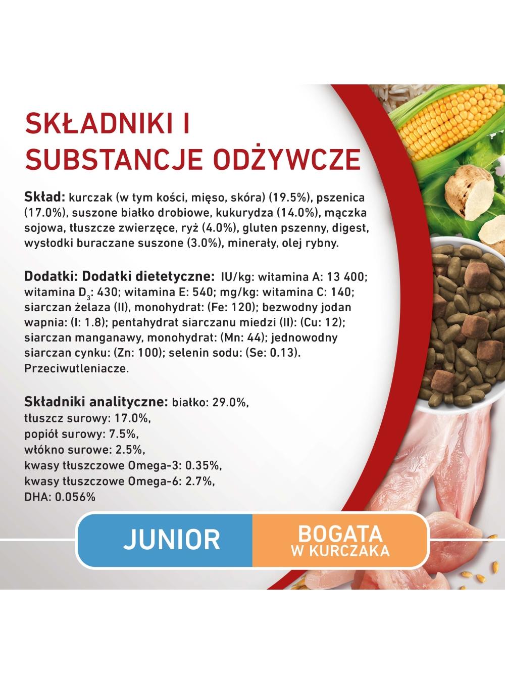 PURINA ONE Junior Medium/Maxi Karma dla szczeniąt bogata w kurczaka z ryżem 7 kg