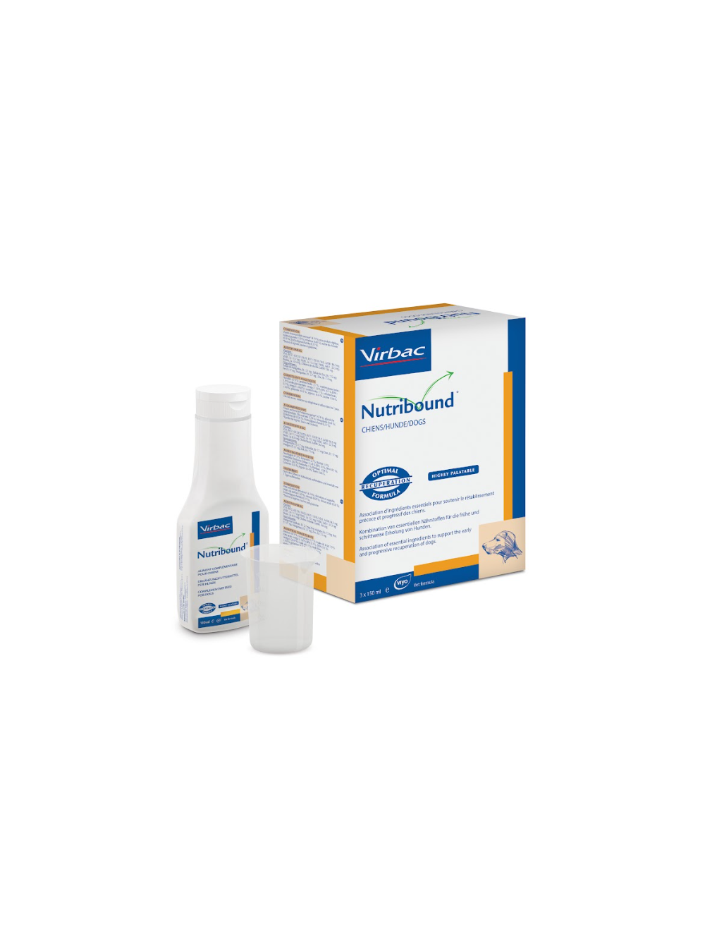 VIRBAC Nutribound Roztwór doustny dla psów w czasie rekonwalescencji 3x150ml