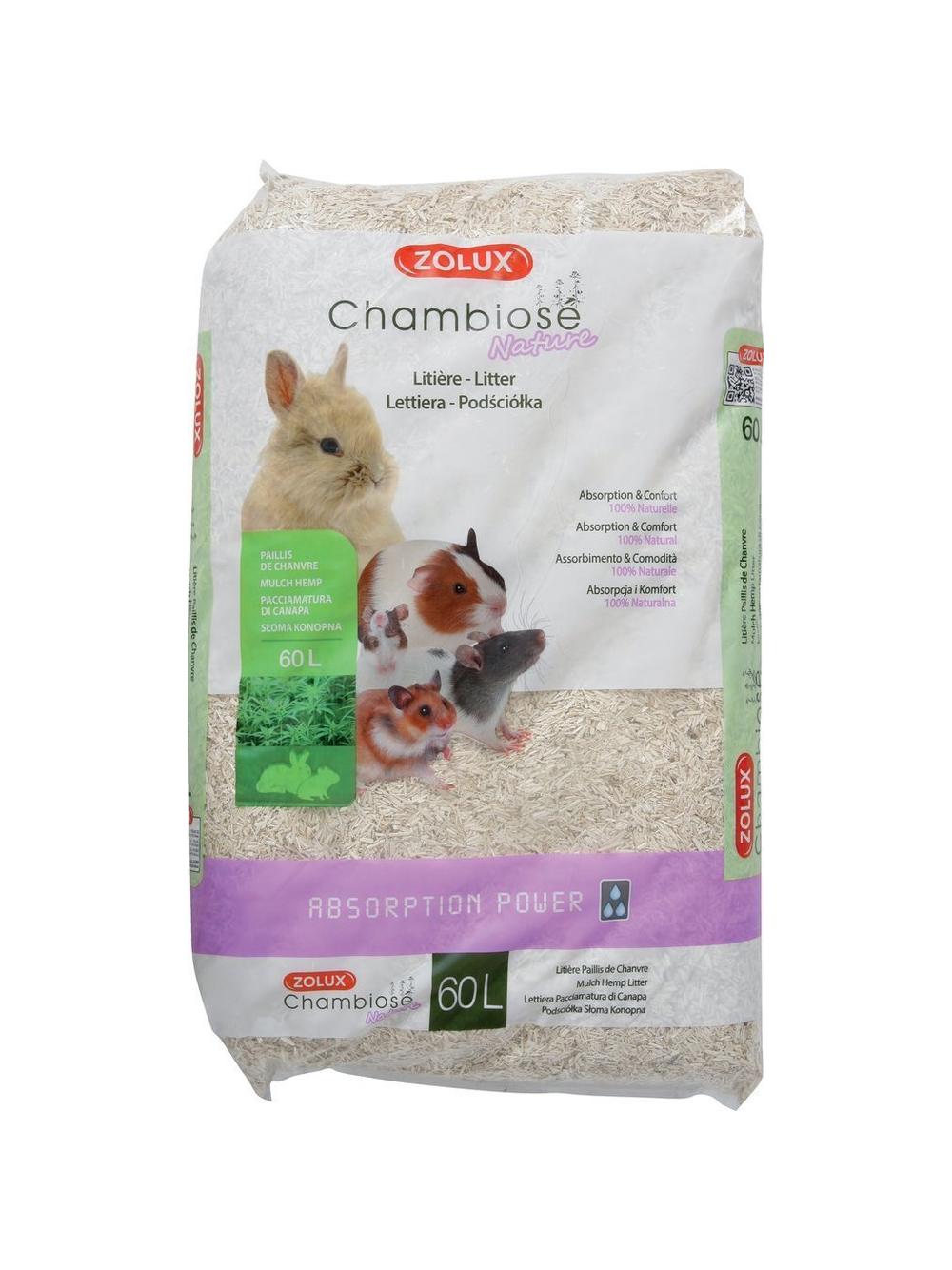 ZOLUX Naturalna podściółka  z konopii Chambiose dla gryzoni 60l