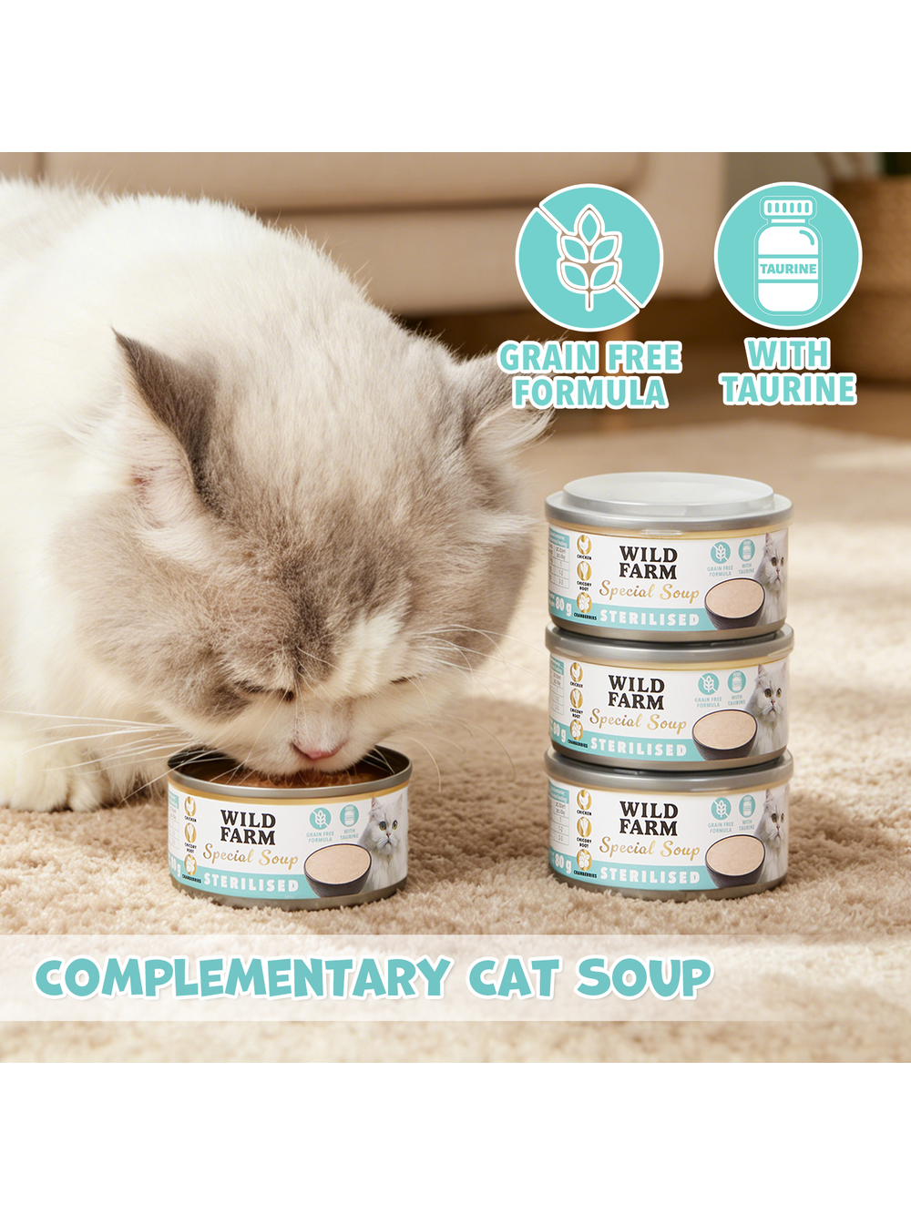 WILD FARM Special Soup 6x80g Sterilised – aromatyczna zupka - wsparcie prawidłowego nawodnienia