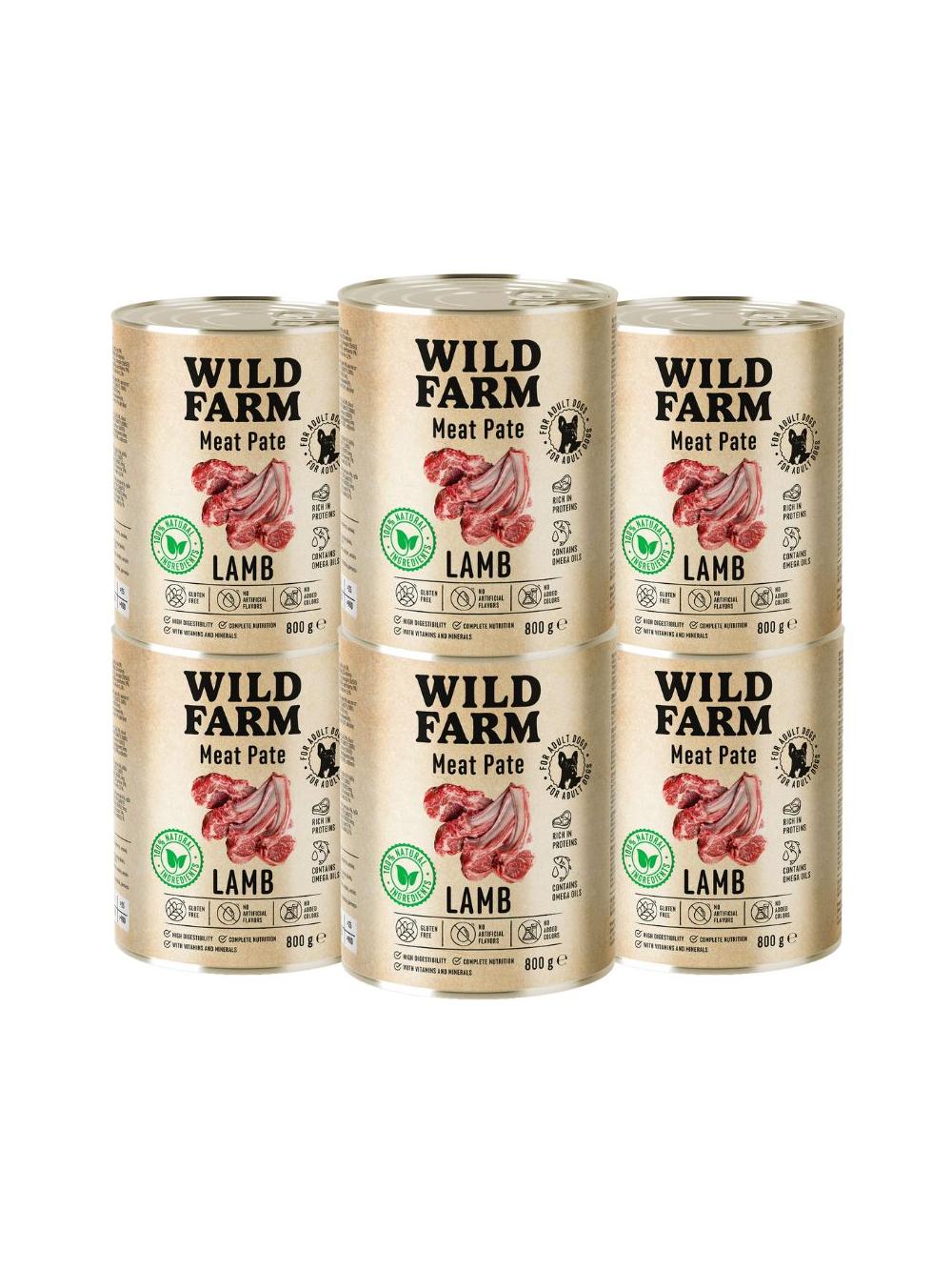 WILD FARM Pate Lamb 6x800g bezglutenowa karma dla psa
