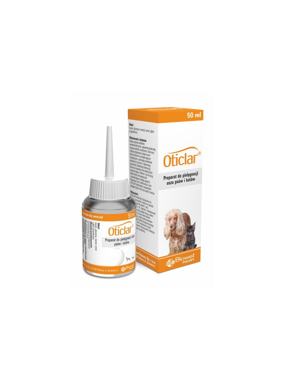 Biowet Oticlar preparat do czyszczenia uszu psów i kotów 50ml