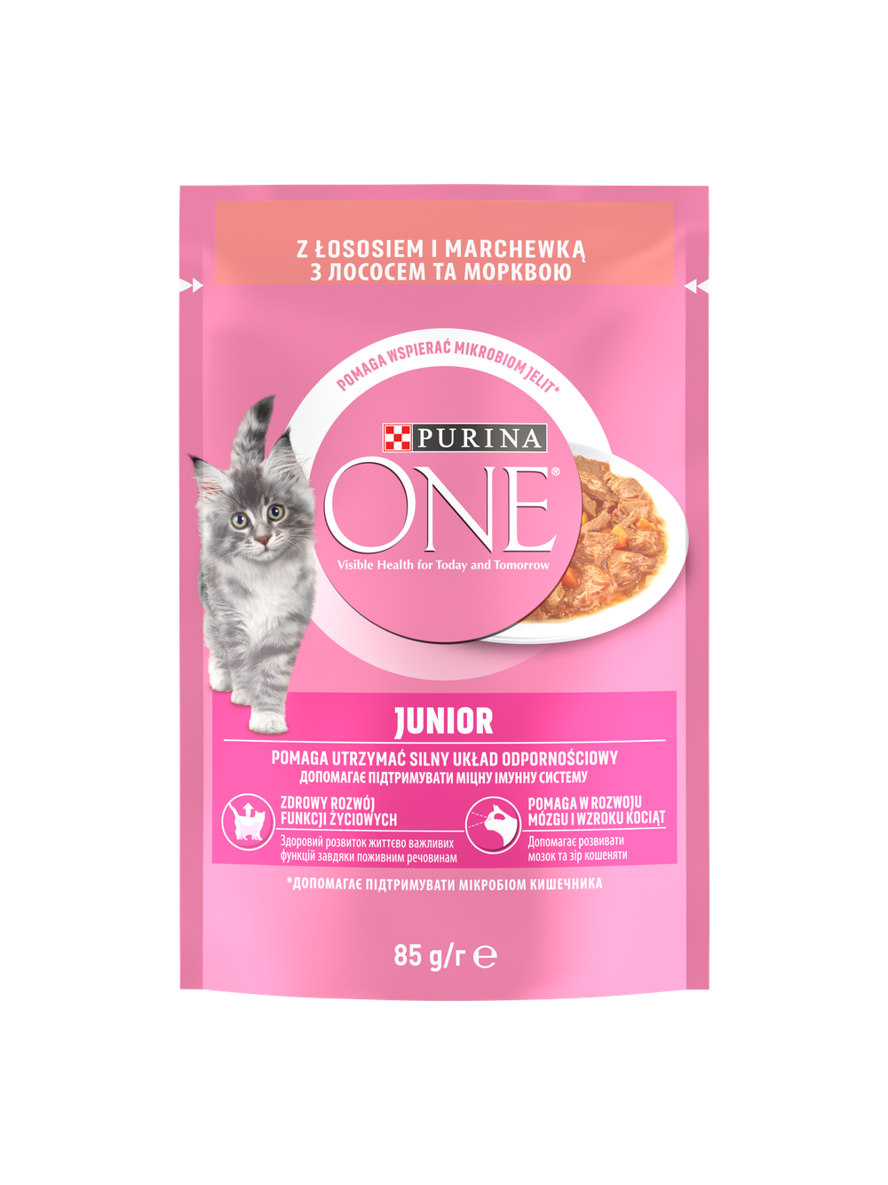 Purina One Junior Karma dla kociąt z łososiem i marchewką 12x85g