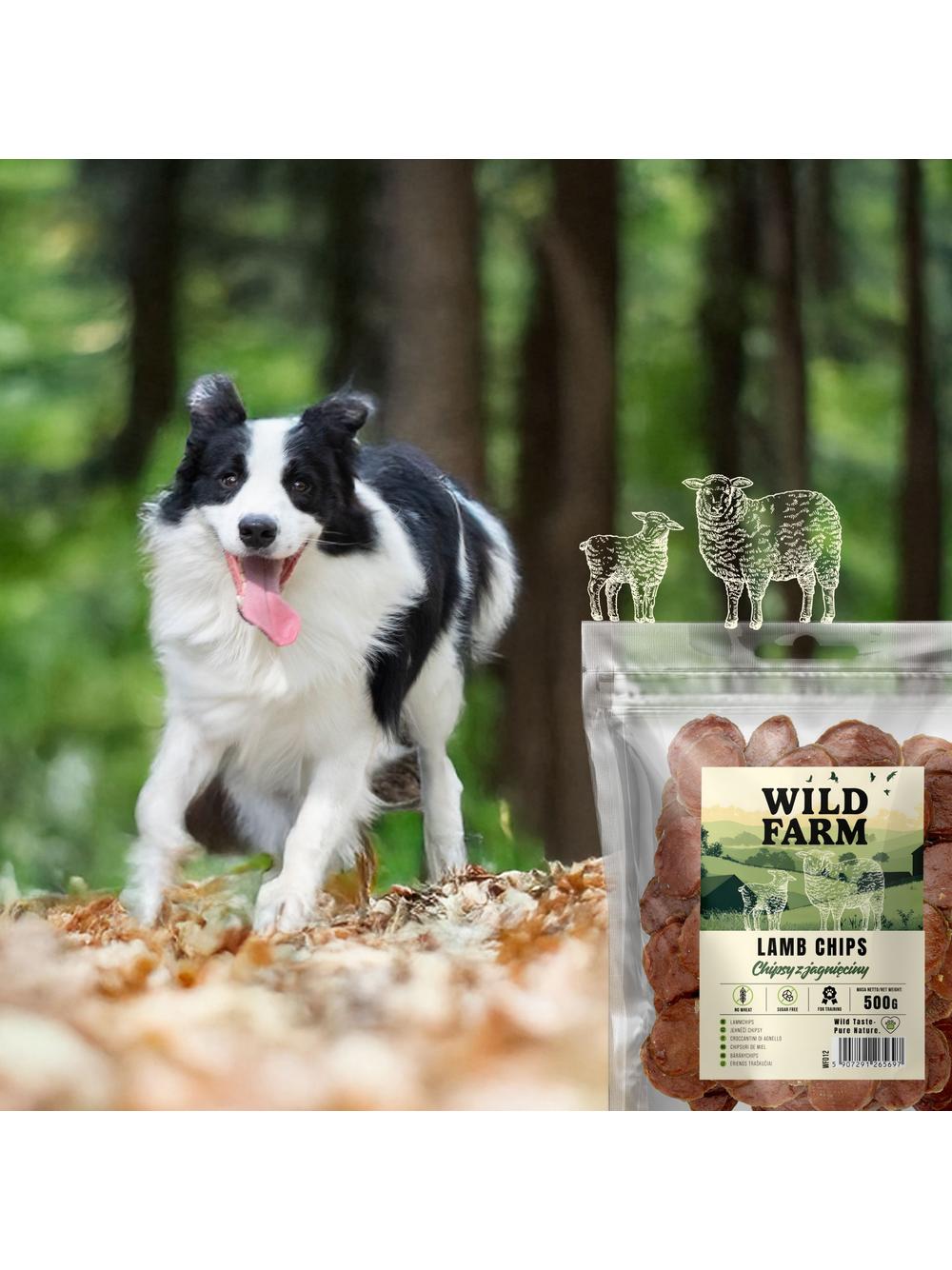 WILD FARM Chipsy z jagnięciny 500g przysmak dla psa