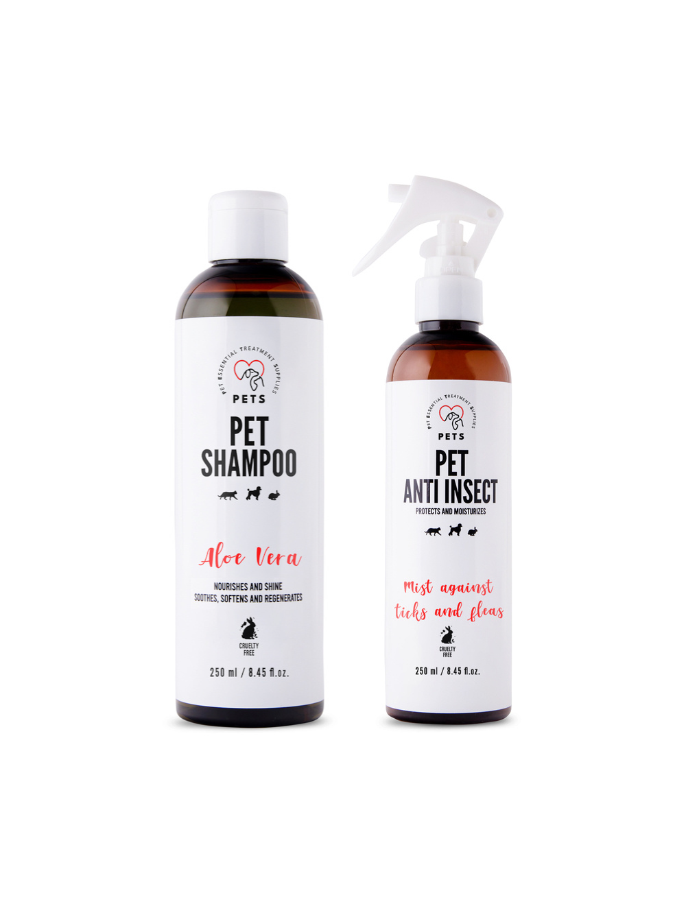 PET Shampoo Aloe Vera/Szampon Aloesowy 250ml Odżywczy i nabłyszczający + PETS ANTI INSECT - skuteczna ochrona przeciw kleszczom, pchłom oraz innym owadom 250ml
