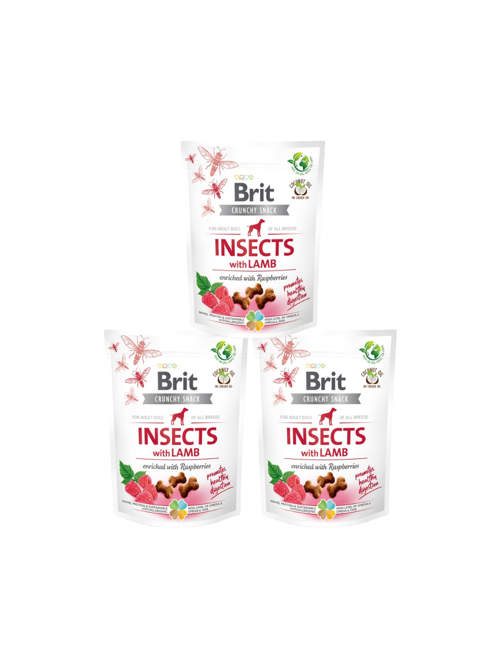 BRIT CARE Dog Crunchy Cracker Insects rich in Lamb 3x200g