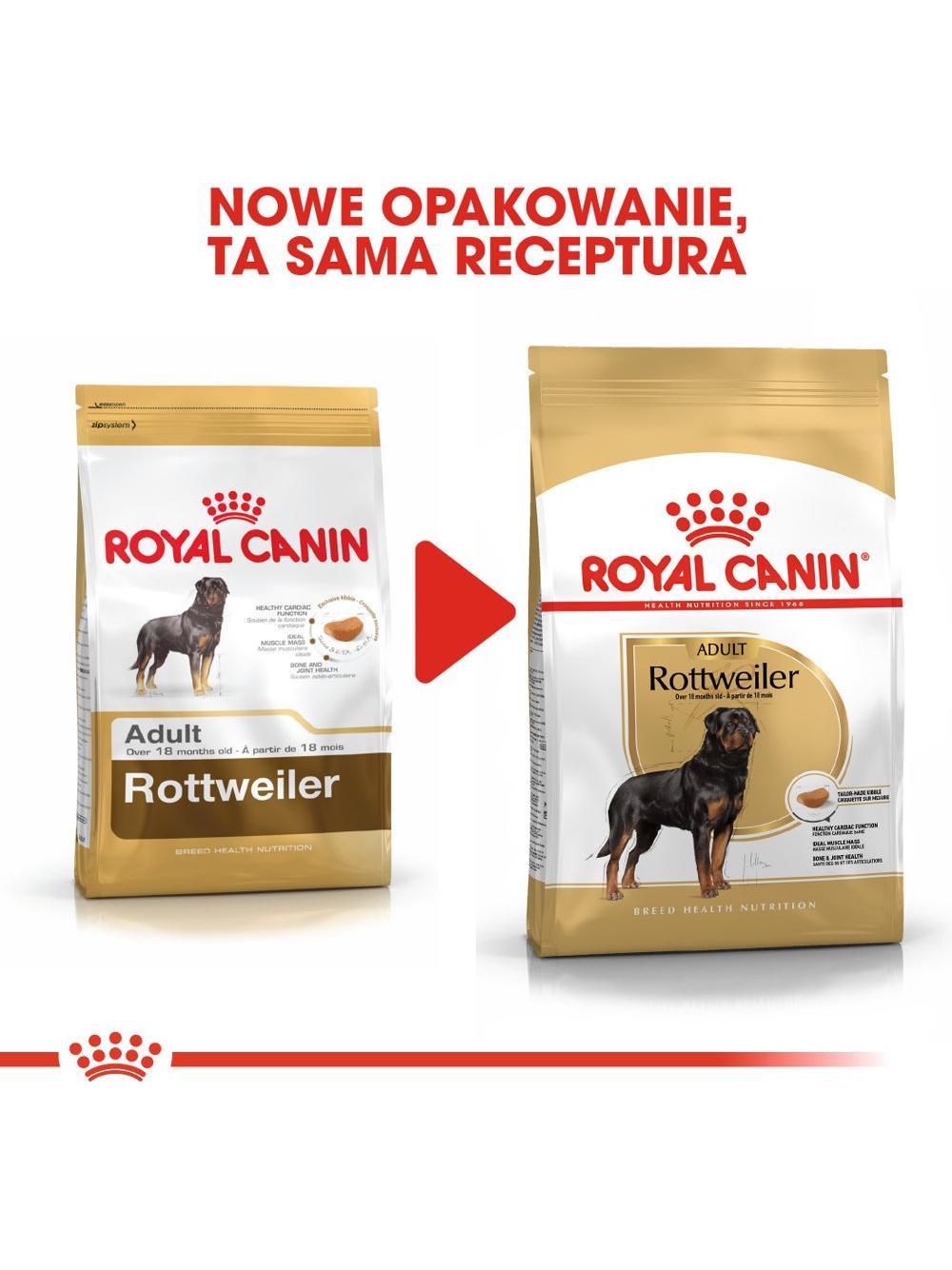 ROYAL CANIN Rottweiler Adult 11kg karma sucha dla psów dorosłych rasy rottweiler / Opakowanie uszkodzone (7004) !!!