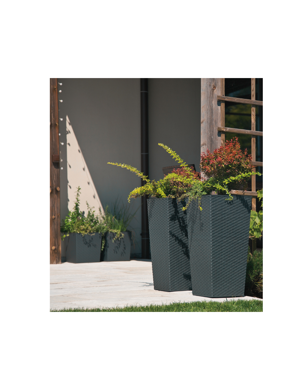 Donica FINEZJA 250x250 rattan - grafit metalik