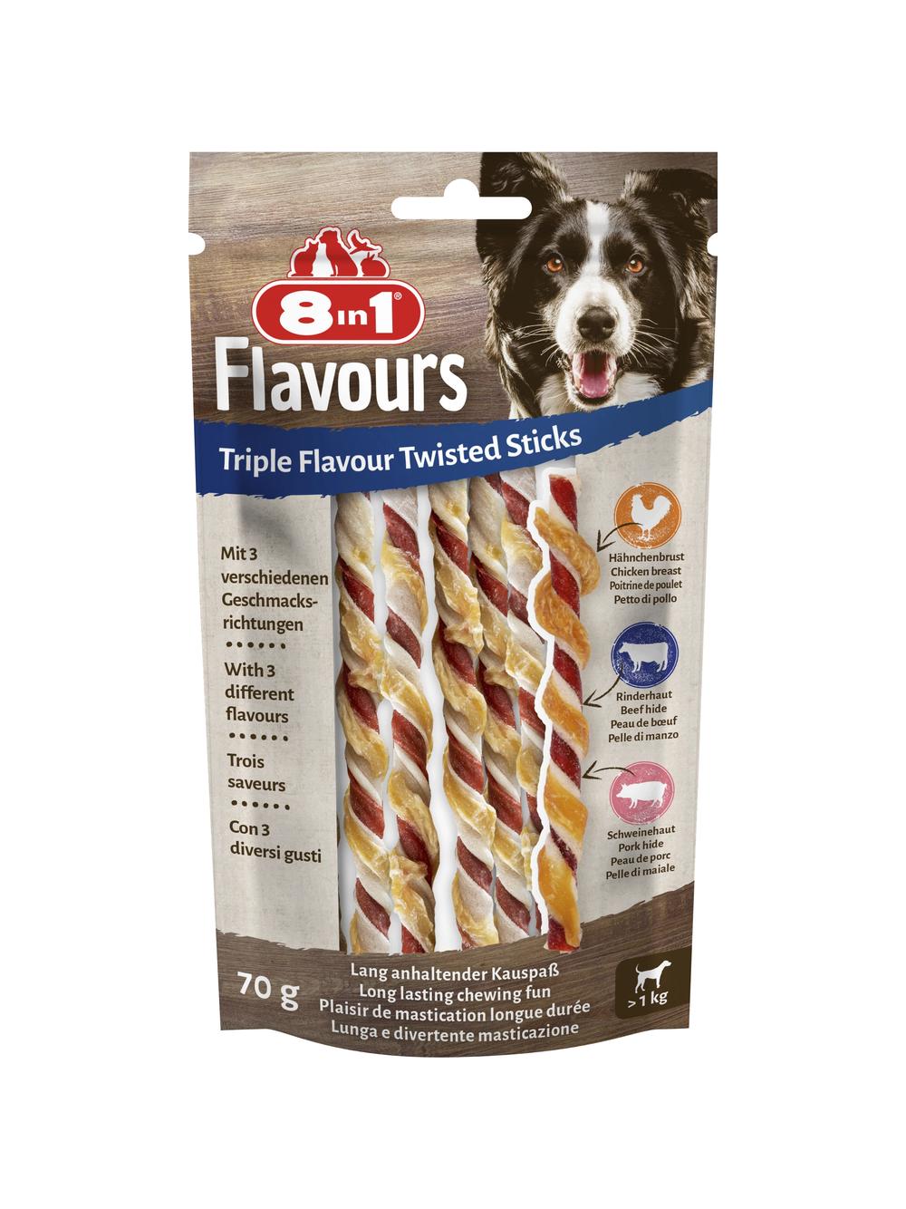 8in1 Triple Flavour Twisted Sticks 10 szt.