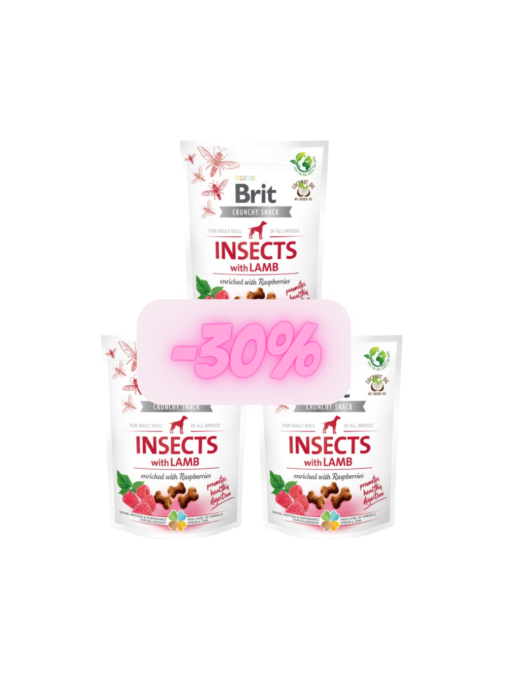 BRIT CARE Dog Crunchy Cracker Insects rich in Lamb 3x200g