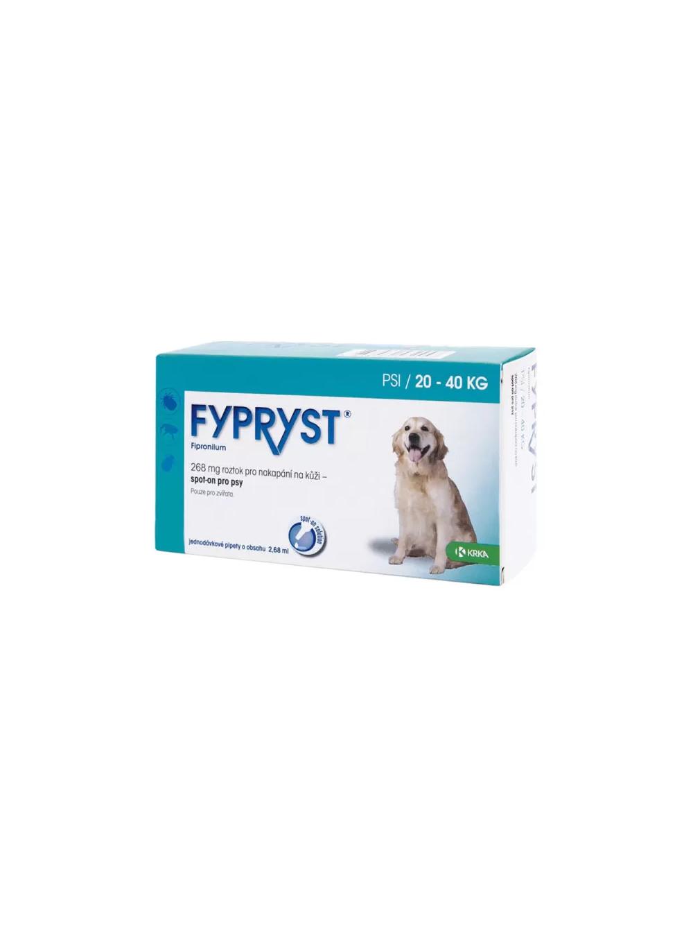 KRKA Fypryst Spot On krople na pchły i kleszcze dla psa 20-40 kg 268 mg/2,68 ml 2 szt.