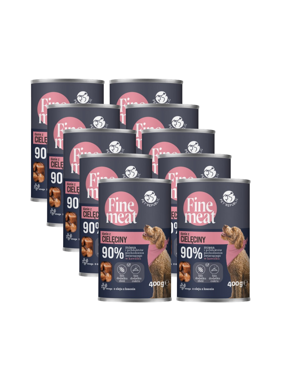 PetRepublic Fine Meat danie z cielęciny 10x400g dla psa