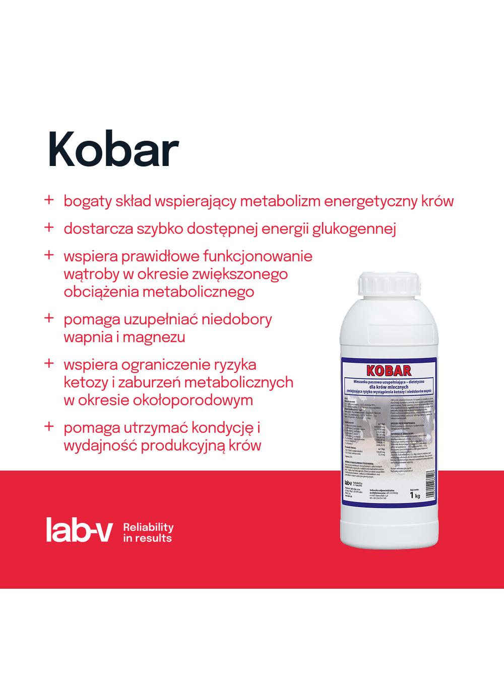 Lab-v Kobar - Mieszanka Paszowa Uzupełniająco-dietetyczna Dla Krów Mlecznych 1kg