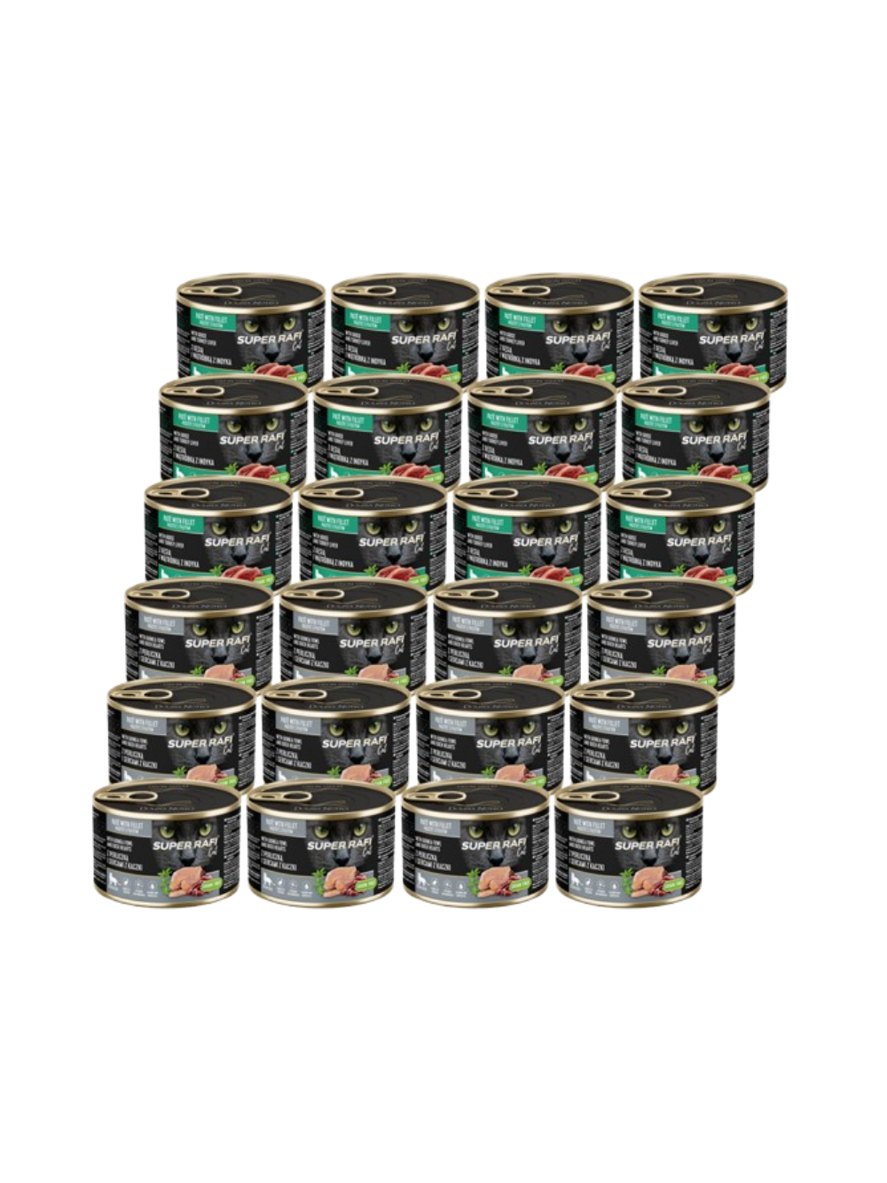 DOLINA NOTECI Super Rafi Cat P&F Mix Smaków dla kotów sterylizowanych 24x185g