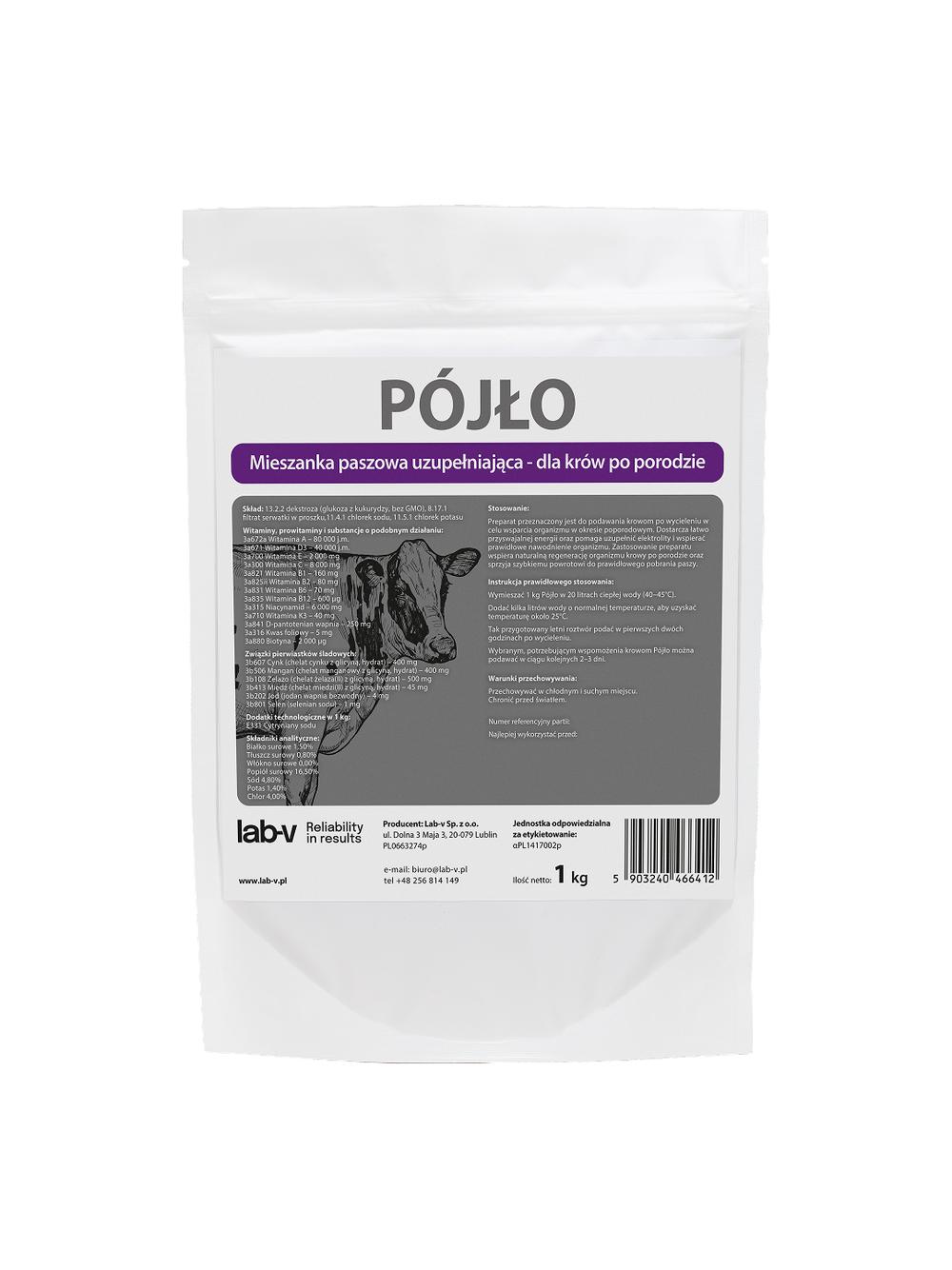 Lab-v Pójło - Paszowa Mieszanka Uzupełniająca Dla Krów Po Wycieleniu Na Odzyskanie Równowagi 1kg