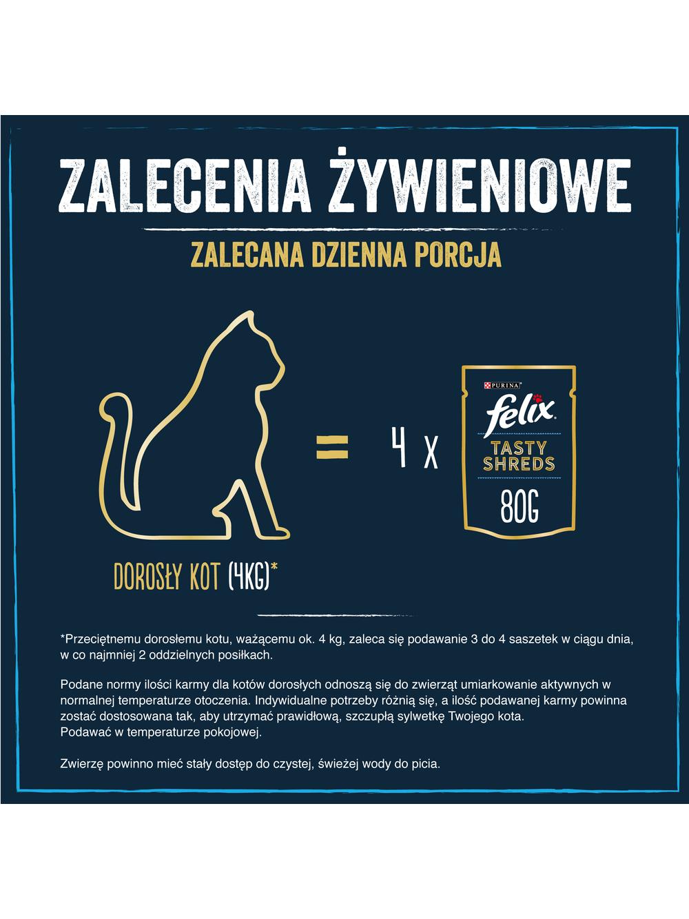 FELIX Tasty Shreds  mokra karma dla kota z łososiem i tuńczykiem w sosie 4x80g
