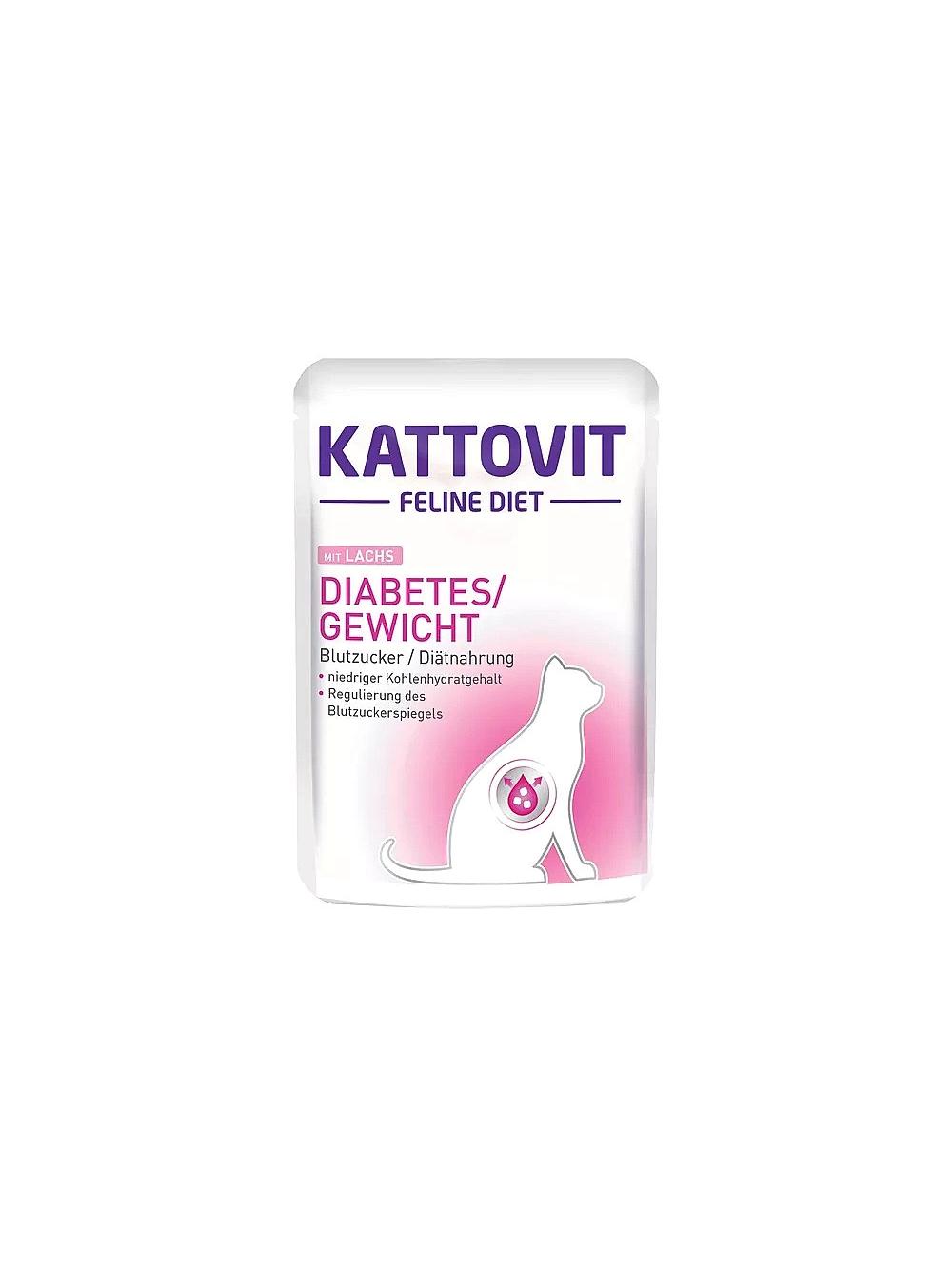 Kattovit Diabetes/Gewicht łosoś 85g saszetka
