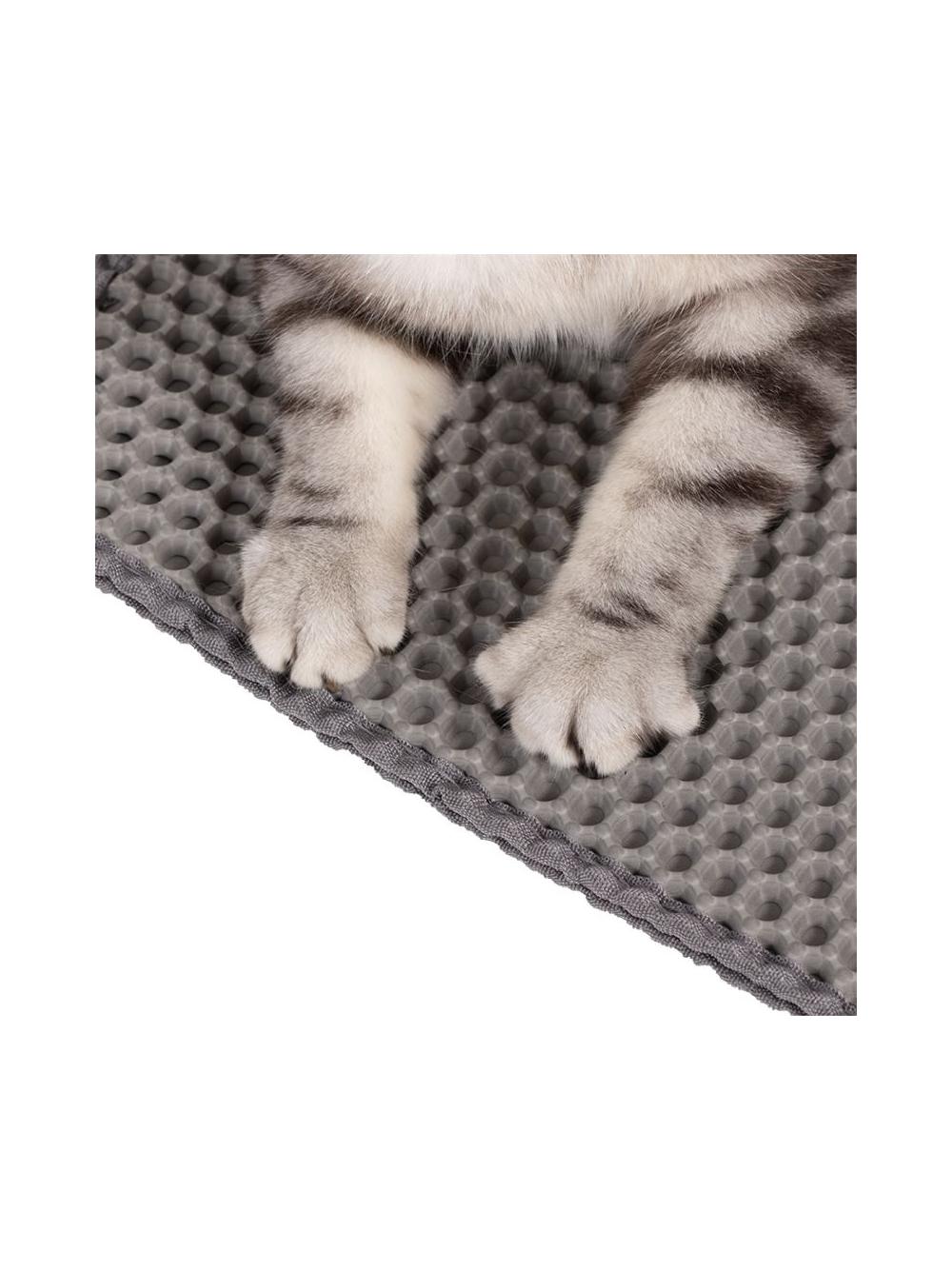 UNIQ PETS Wycieraczka pod kuwetę dla kota dwuwarstwowa szara 45x60 cm
