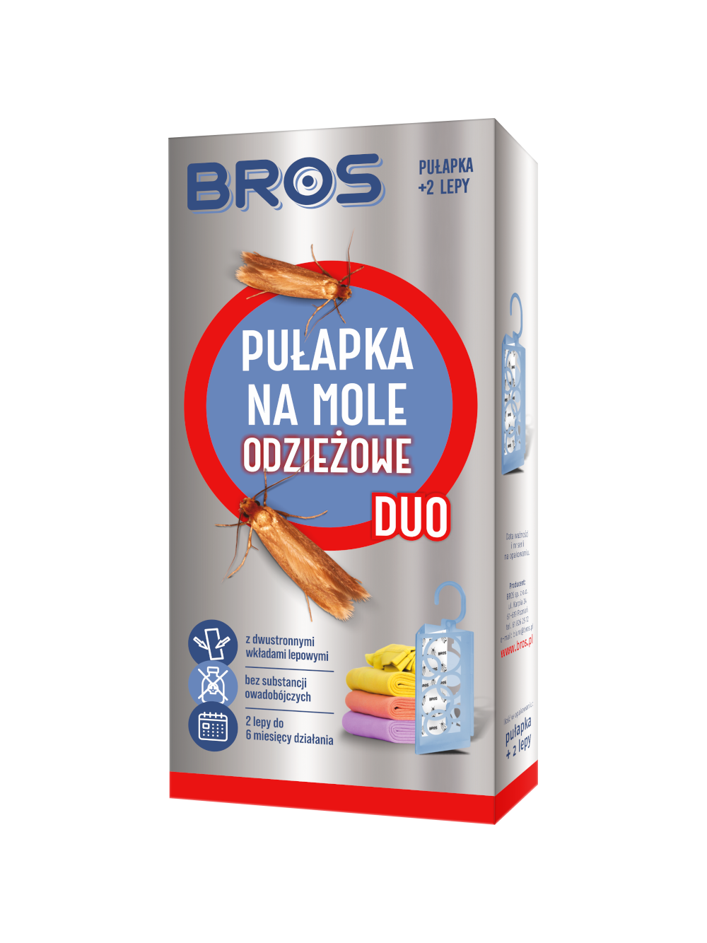 BROS PUŁAPKA NA MOLE ODZIEŻ. DUO+2 WKŁADY