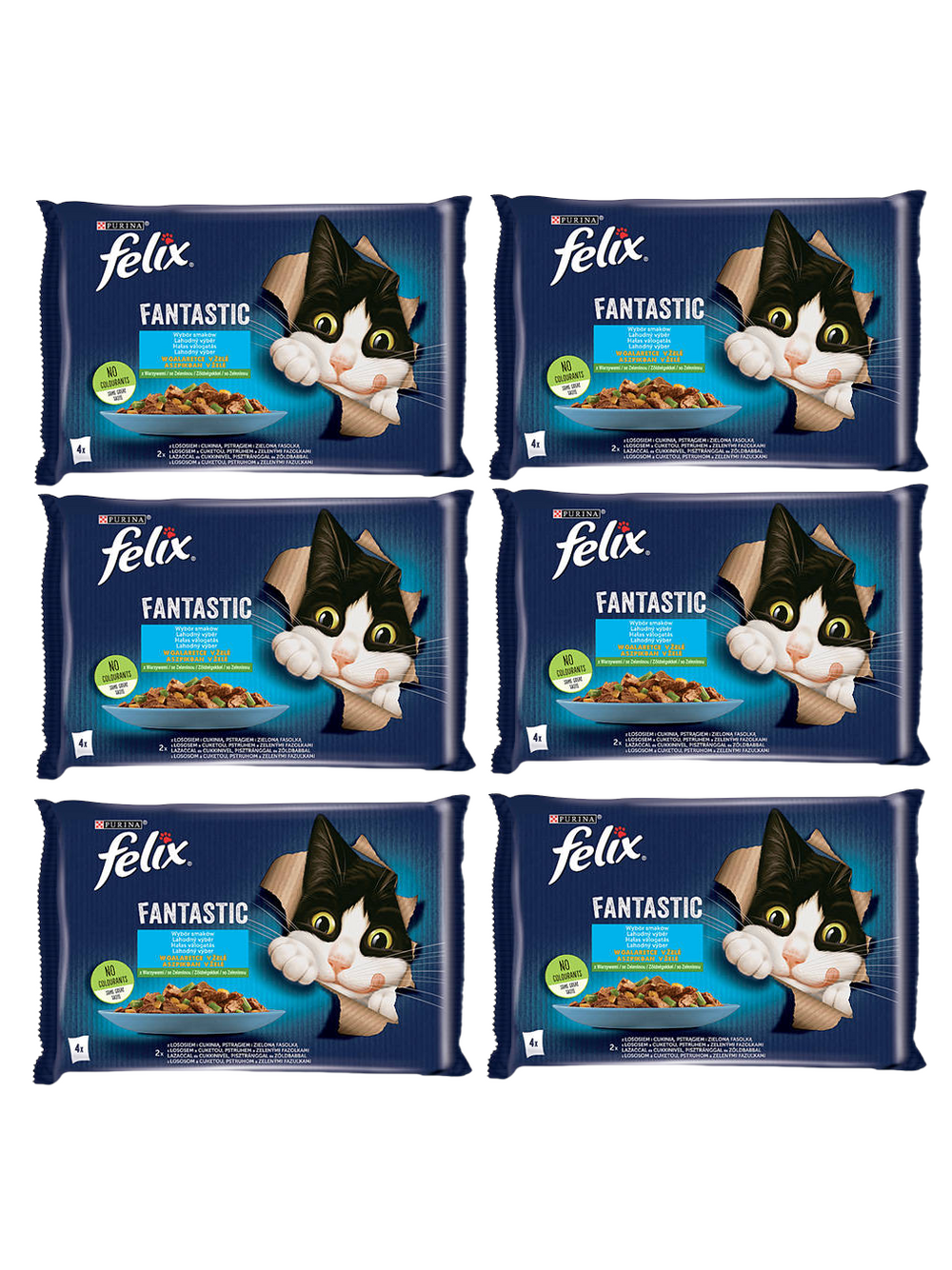 FELIX Fantastic Wiejskie Smaki w galaretce z łososiem i pstrągiem  12x(4x85g)