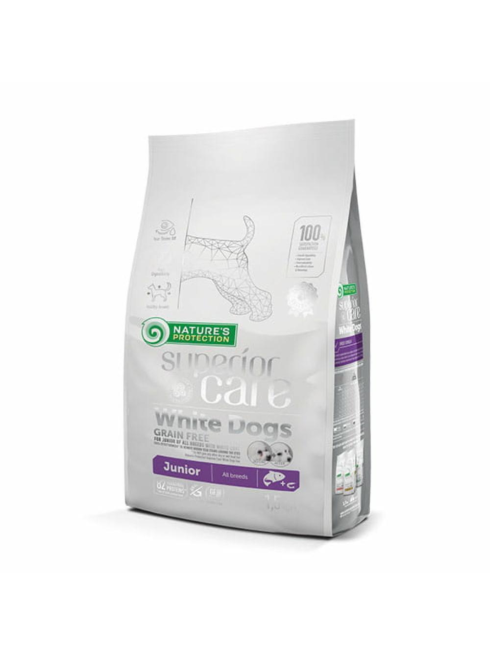 NATURES PROTECTION Superior Care Grain Free White Dog Junior All Breeds 1,5kg