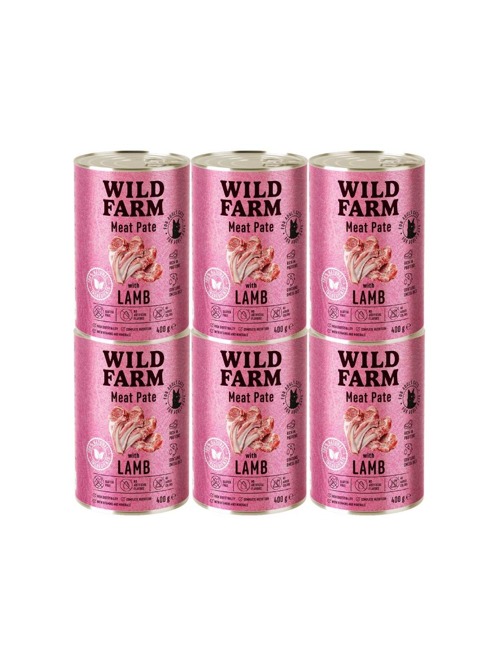 WILD FARM Pate with Lamb 6x400g - bezglutenowa karma dla kota