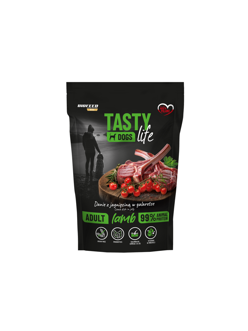 Tasty Dogs Life Danie z jagnięciną w galaretce 10x500g