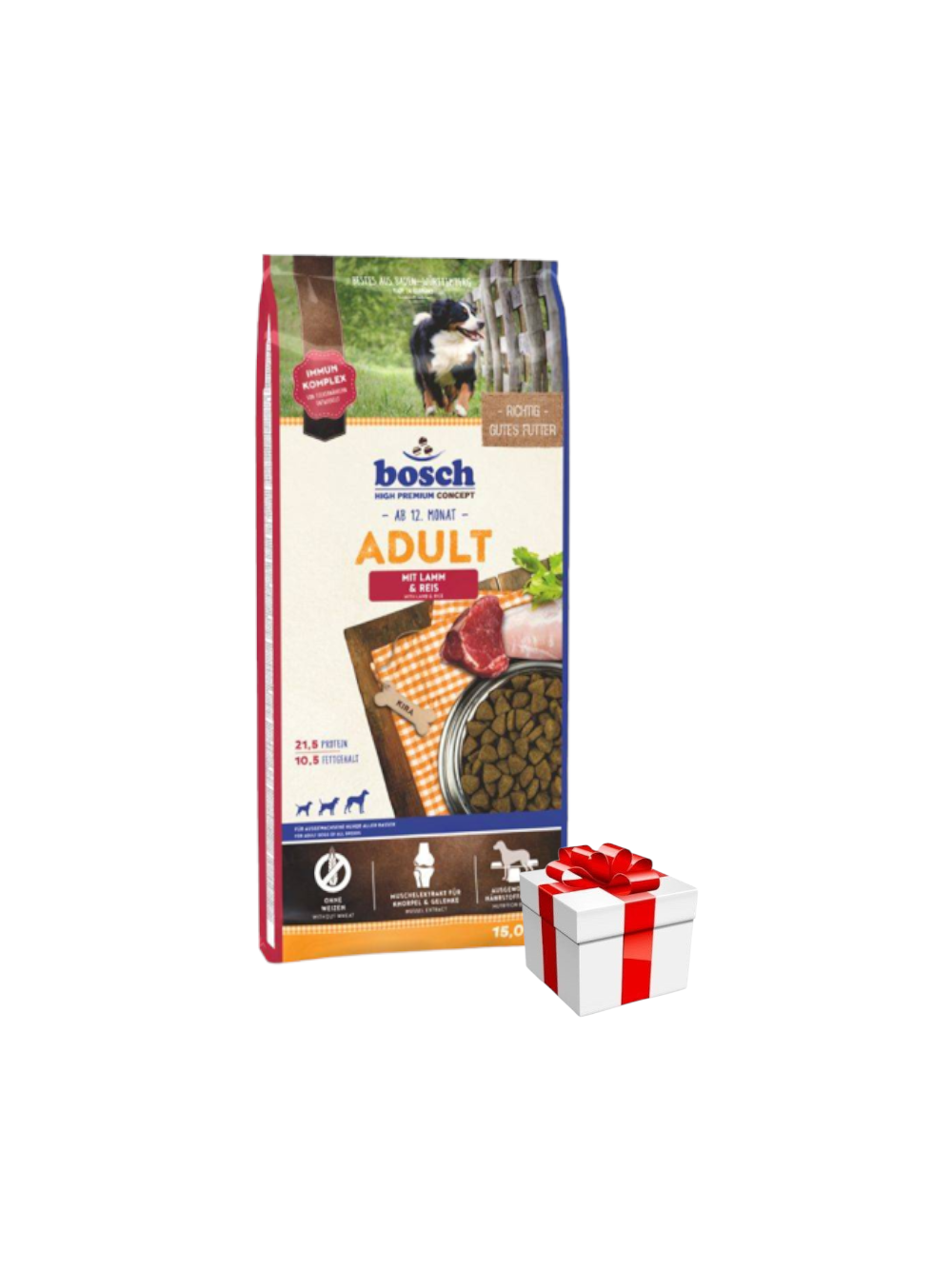 Bosch Adult Lamb & Rice, jagnięcina i ryż (nowa receptura) 15kg + NIESPODZIANKA DLA PSA GRATIS!