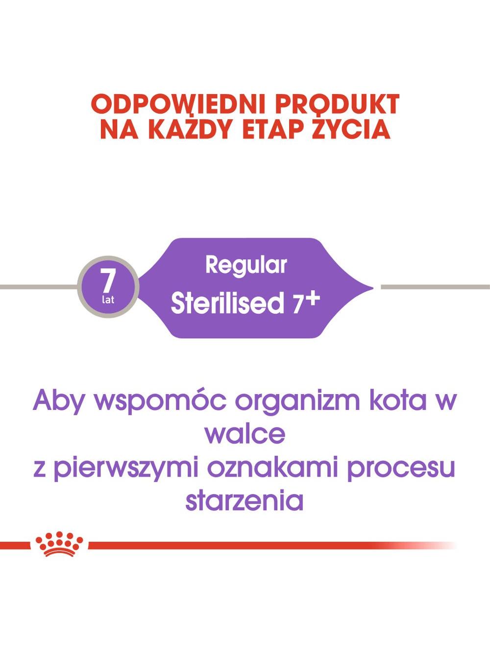 ROYAL CANIN  Sterilised +7 10kg karma sucha dla kotów dorosłych, od 7 do 12 roku życia życia, sterylizowanych