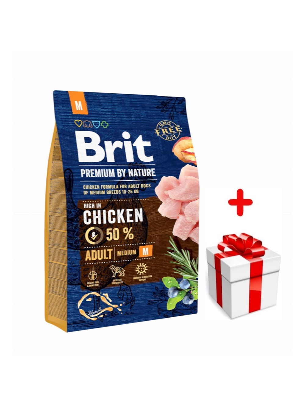 BRIT Premium By Nature Adult M 3kg  + niespodzianka dla psa GRATIS!