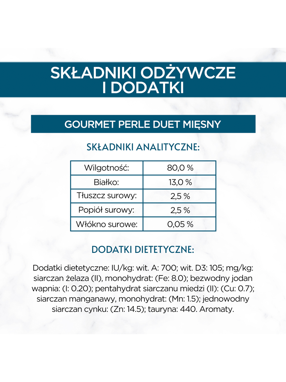 GOURMET Perle karma dla dorosłych kotów Mięsny Duet 4x85g