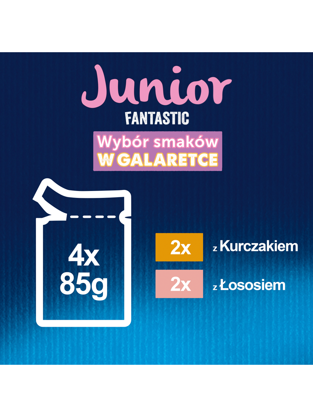 FELIX Fantastic Junior w galaretce z kurczakiem i łososiem 12x(4x85g)
