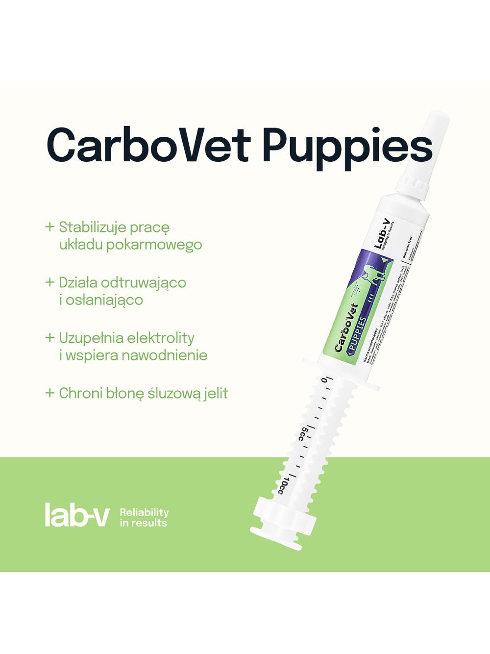 Lab-v CarboVet Puppies - Preparat stosowany podczas zatruć dla szczeniąt 10 ml