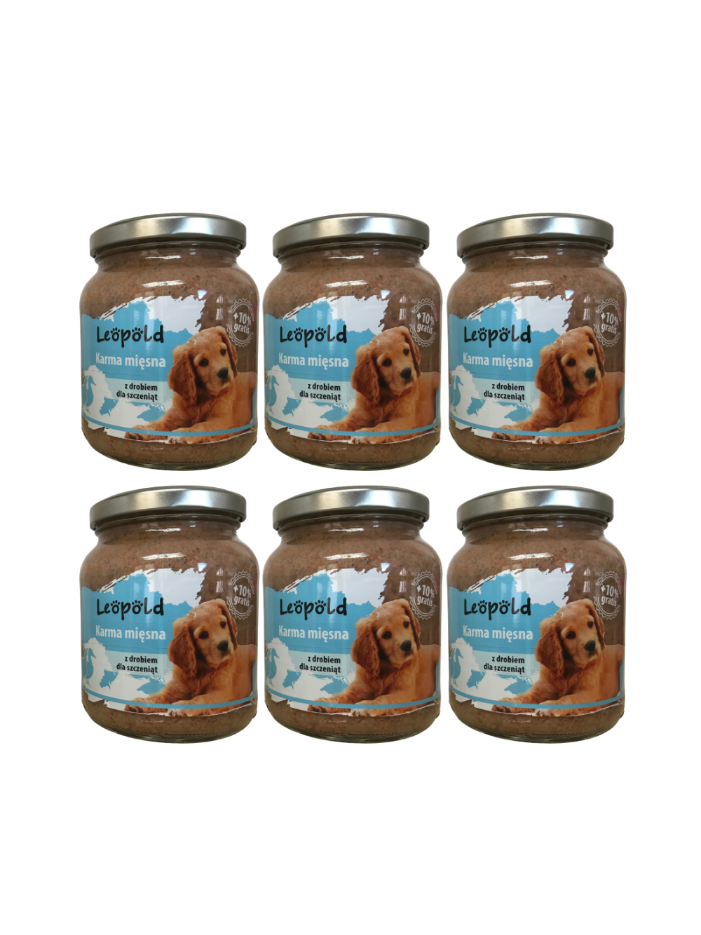 Leopold Karma mięsna z drobiem dla szczeniąt 6x300g