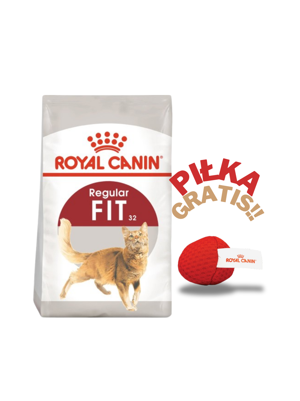 ROYAL CANIN  FIT 32 10kg karma sucha dla kotów dorosłych, wspierająca idealną kondycję + Piłka dla kota GRATIS!