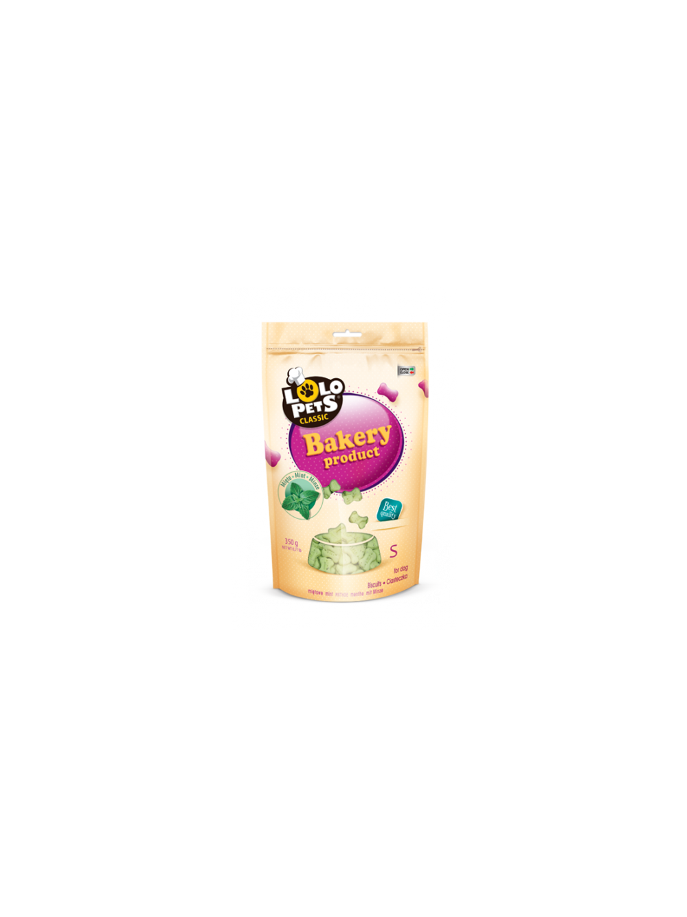 LOLO PETS Ciastka dla psa kości S miętowe  350g