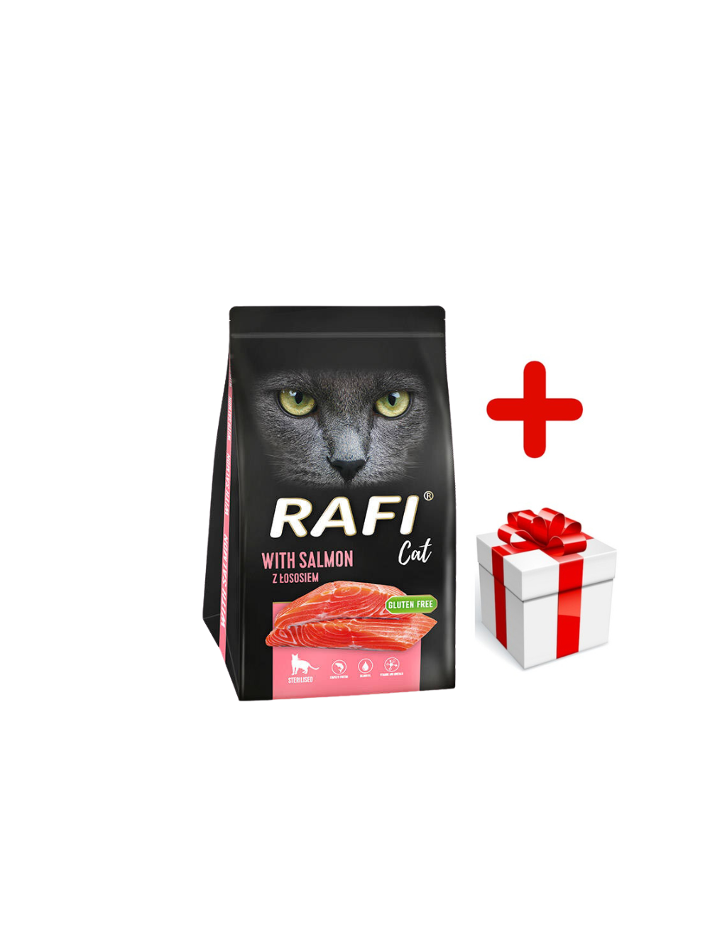 DOLINA NOTECI Rafi Cat karma sucha dla kotów sterylizowanych z łososiem 1,5kg + niespodzianka dla kota GRATIS!