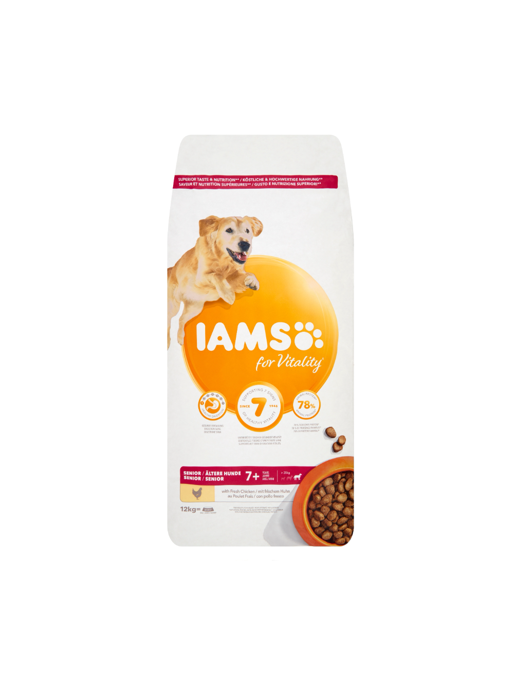 IAMS-Sucha karma for Vitality dla starszych psów ras dużych, z kurczakiem 12kg