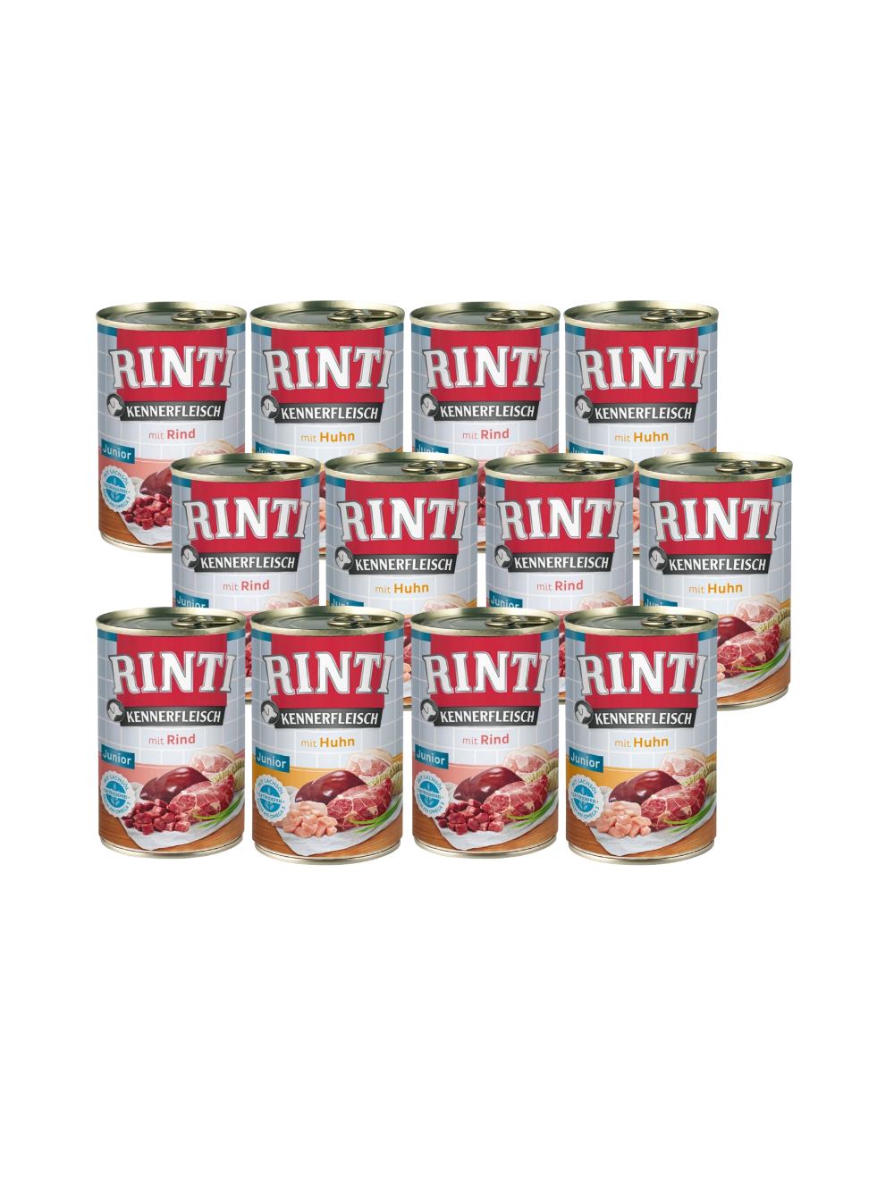 Rinti Kennerfleisch Junior karma mokra dla psa Mix Smaków 12x400g