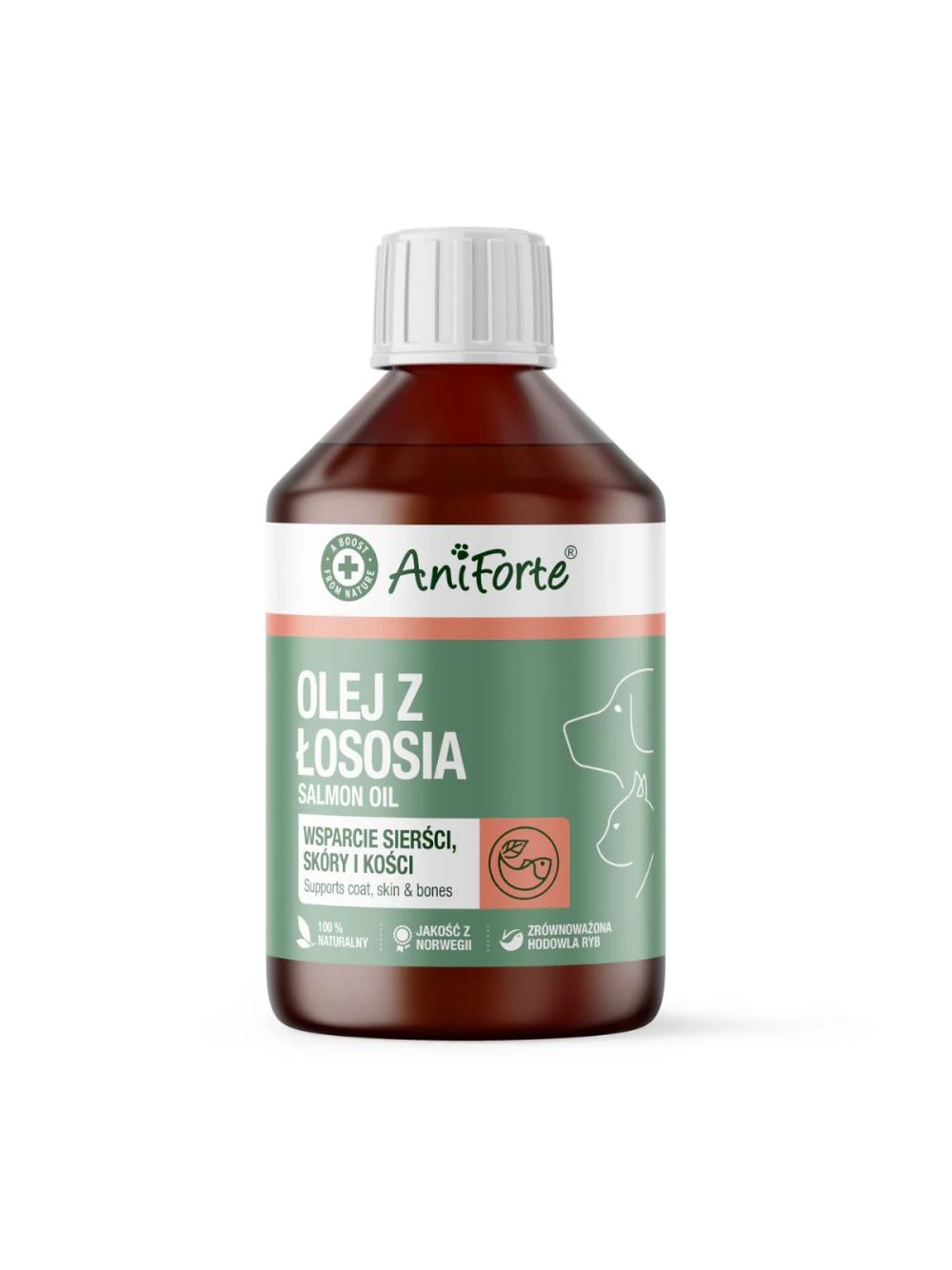 AniForte Olej z łososia - suplementy dla psa i kota 250ml