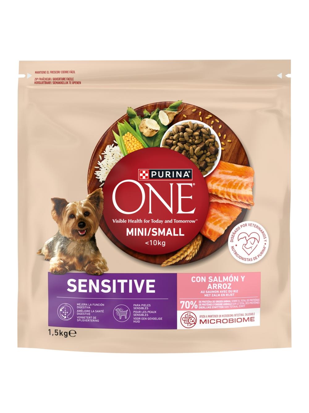 Purina One Sensitive Mini/Small Karma dla psów z łososiem i ryżem 1,5 kg