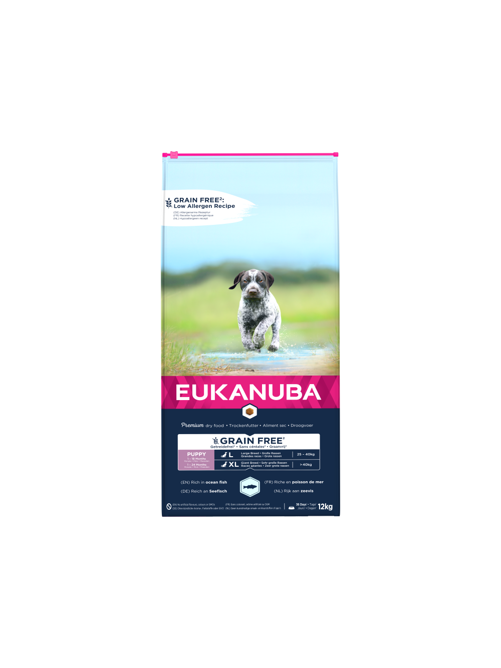 EUKANUBA Puppy&Junior Large Breeds Grain Free 12kg + niespodzianka dla psa GRATIS!