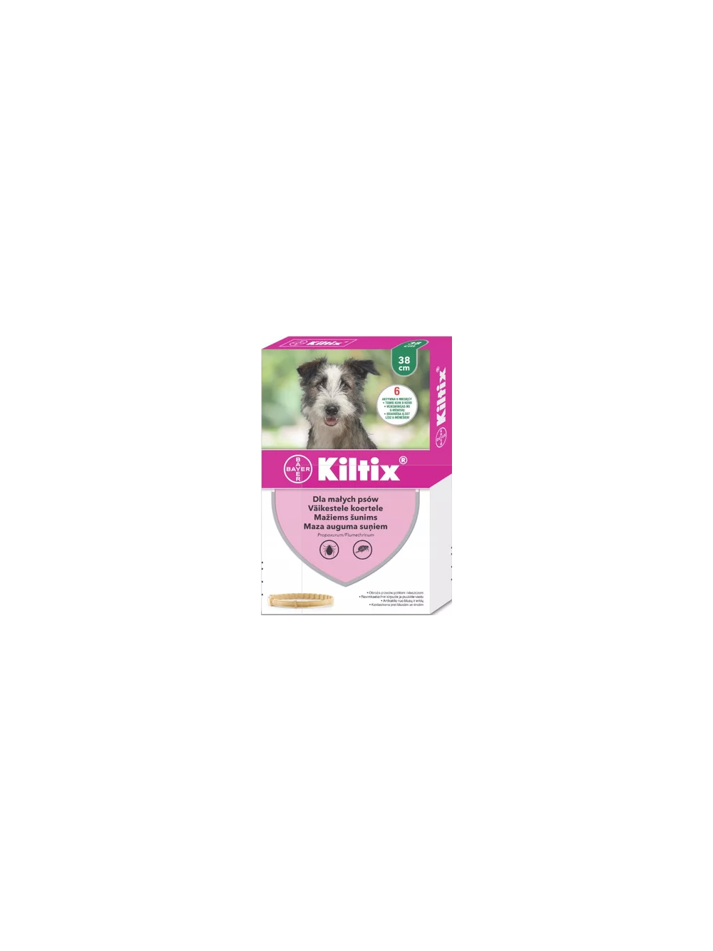 Kiltix Obroża dla małych psów 38 cm+ TRIXIE Szczypce do usuwania kleszczy 9cm
