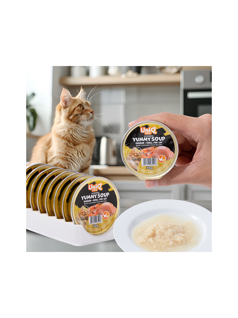 UNIQ PETS KARMA MOKRA DLA KOTA ROYAL CHICKEN rosół z kurczaka i kryla 30 g x 8 szt