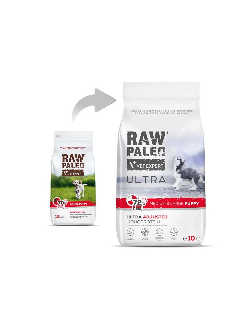 Vetexpert Raw Paleo Ultra Beef Puppy Medium/ Large 10KG + NIESPODZIANKA DLA PSA GRATIS!!